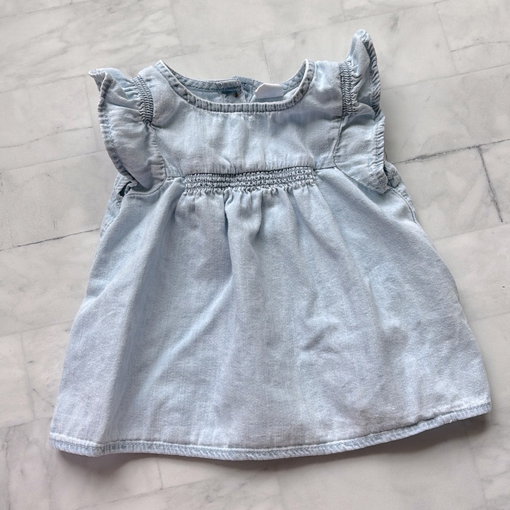 Gap Flutter Sleeve Chambray Top for Baby Girls